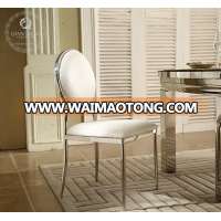 White Leather Metal Wedding Chair